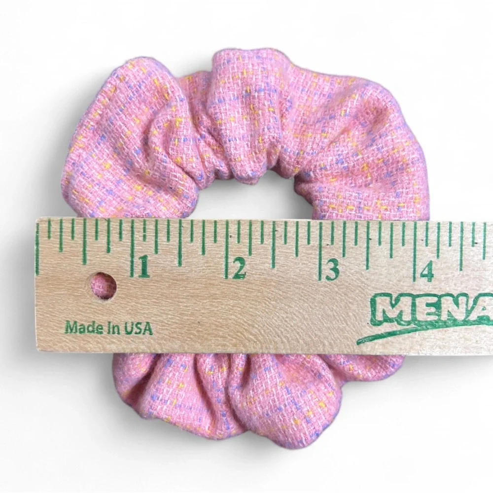 Marisa Handmade Scrunchie Set - Pink, Brown & Creme E/Elastic for 2-3 Turns NWT